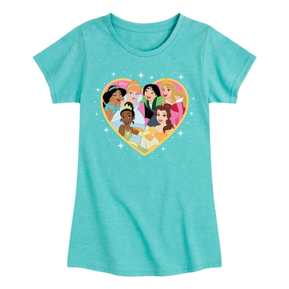 Disney Princess - Princesses Altogether - Valentine's Day - Toddler And Youth Girls Short Sleeve Graphic T-Shirt
