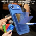 thumbnail image 5 of Allytechgroup iPhone Air Case with Card Slots & Makeup Mirror, Rugged Shockproof Kickstand Bumper  Protective Hard PC Cover Phone Case for Apple iPhone Air, Blue, 5 of 6