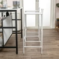 thumbnail image 6 of Svelte 30" Coastal Contemporary Iron Saddle-Seat Low-Back Bar Stool with Foot Rest, White Frame, 6 of 9