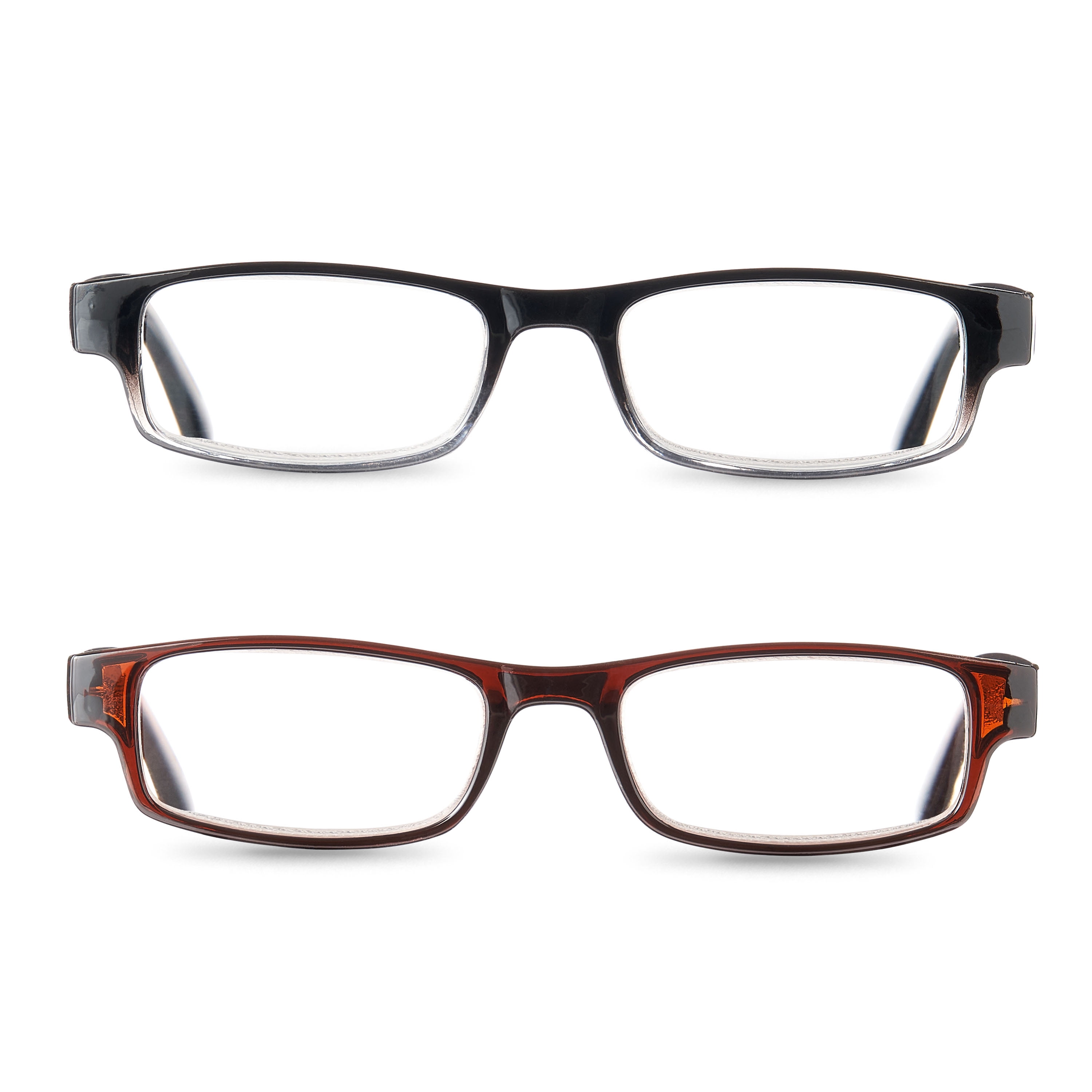 (2 pack) Equate Phoenix Value 2-Pack Unisex Rectangular Reading Glasses with Case, +2.00