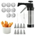 thumbnail image 5 of Callipe Churro Maker Machine with Piping Piping Tips And Bag Stainless Steel Easy to Fill Fritters Making Kit with Cleaning Brush for Making Churro, 5 of 7