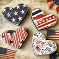 thumbnail image 4 of Set de decoración de 4 corazones de madera patriótica – Corazones de madera americana rojo blanco, azul y mala mesa, mesa de mesa en bandeja escalonada, decoración de estantería de repisa, 4 de, 4 of 7