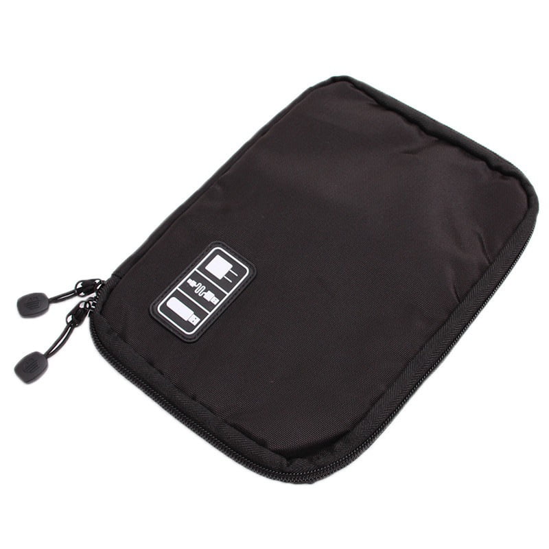 Organizer Zipper Bag Fabric Travel Storage Bag USB Hard Drive Cable Cord Case 1x