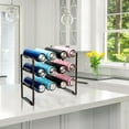 thumbnail image 5 of Bextsrack Metal Wine Rack, 3 Tier Stackable Metal Wine Bottle Organizer Durable Storage Rack for Kitchen, Bar, Pantry (Bronze), 5 of 7