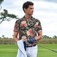 thumbnail image 3 of Sikiie Rose Flowers Print Men's Short-sleeved POLO Shirts, Button-down Shirts and T-shirts are Suitable for Vacation, Leisure and Business-Small, 3 of 6