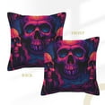 Bingfone Decorative Pillow Covers PurpleRed Skull Couch Pillow Cases