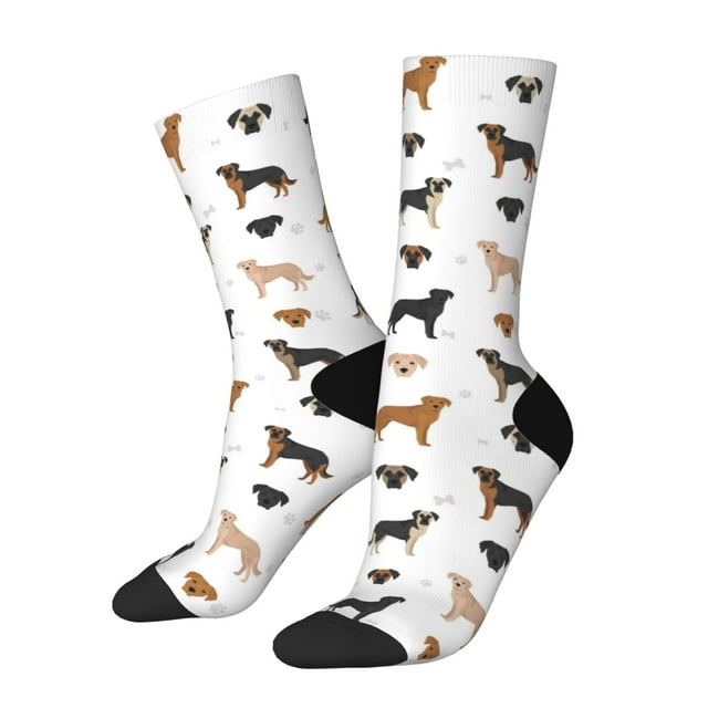 Lsque Labrador Retriever Dog Printed Men's Crew Socks, Soft Durable Breathable Moisture-Wicking with Odor Control Cotton socks