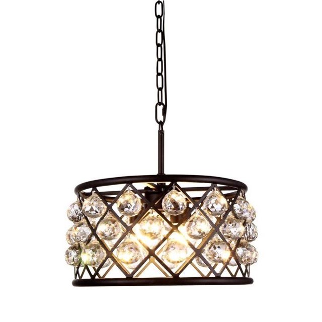 Elegant Lighting Madison 16" 4 Light Royal Crystal Pendant Lamp