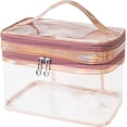 thumbnail image 1 of Bolsa de maquillaje, artículos esenciales para bolsa de viaje, bolsa de aseo grande para viaje en tren para regalos de mujeres y niñas, almacenamiento de estuche para bolsa de cosméticos, artículos de tocador de tamaño de viaje para cepillos, organizador de joyas, accesorios JM, 1 of 4