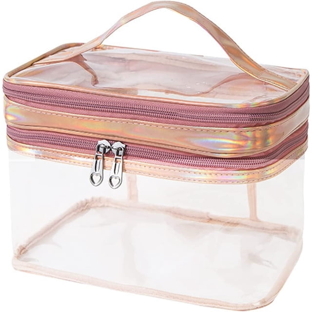 Bolsa de maquillaje, artículos esenciales para bolsa de viaje, bolsa de aseo grande para viaje en tren para regalos de mujeres y niñas, almacenamiento de estuche para bolsa de cosméticos, artículos de tocador de tamaño de viaje para cepillos, organizador de joyas, accesorios JM