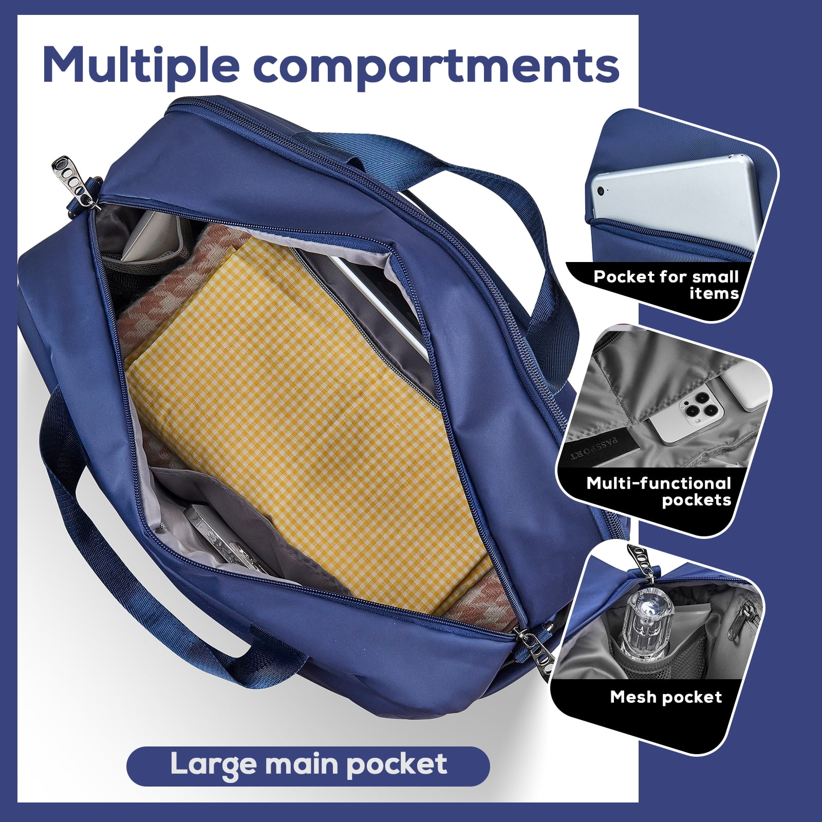 Joyway Travel Duffel Bag with Laptop Compartment, 15.6" Carry-On Bag, Sports Gym Bag with Shoulder Strap, Weekend Travel Bag