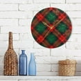 thumbnail image 7 of GZHJMY Round Digital Clock Christmas Red Plaid Creative Decorative Quiet Not Ticking Clock,Bedroom Living Room Bathroom Kitchen Office Wall Ornament (Black 10x10In), 7 of 7