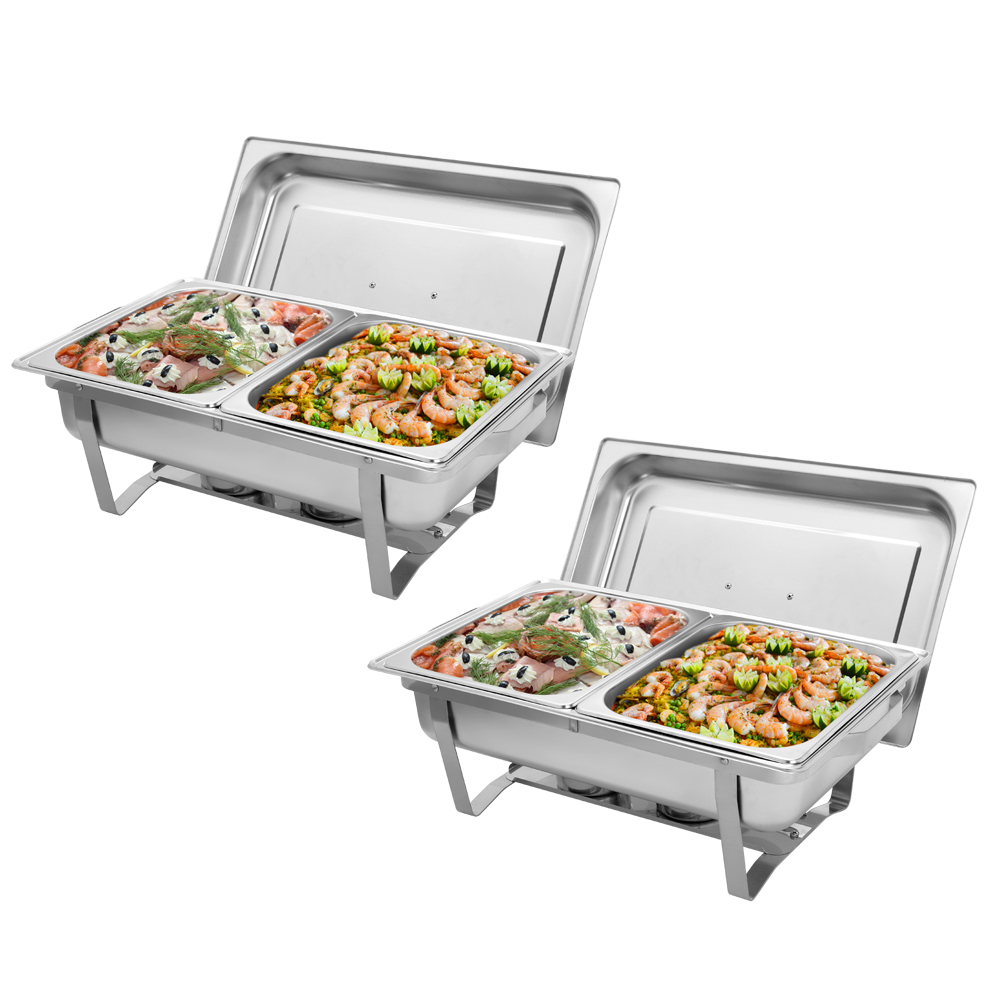 2 Packs Chafing Dish 8 Quart Chafer Dishes Buffet Set Stainless Steel