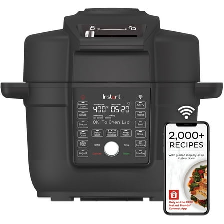 Instant Pot 6.5 Quart Duo Crisp Ultimate Lid with WIFI, 13-in-1 Air Fryer and Pressure Cooker Combo, Sauté, Slow Cook, Bake, Steam, Warm, Roast, Dehydrate, Sous Vide, & More, Black