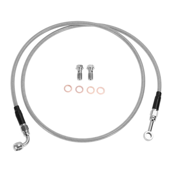 52In Hydraulic Front Brake Line Kit for 10-12In Handlebar Hydraulic Brake Line for Harley Dyna Switchback FLD 2012-2016 No.45112-08 Silver Tone