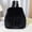 Black, variant on Women's Faux Fox Fur Backpack – Large Capacity Drawstring & Magnetic Snap Closure, Casual College Student Shoulder Bag with Flap Design, Soft Plush & Stylish for Daily Use