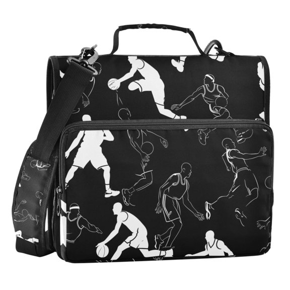 ALAZA Zipper Binder Basketball Players 3 Ring Trapper Keeper File Folder Organizer Bag