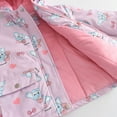 thumbnail image 4 of Girls Outdoor Floral Fleece Lined Light Windproof Jacket with Hood Pink 5-6 Years, 4 of 7