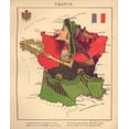 thumbnail image 2 of Vintage Maps 15x17 White Modern Wood Framed Museum Art Print Titled - Anthropomorphic Map of France, 2 of 4