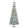 thumbnail image 1 of HOMCOM 9 Ft Snow Flocked Pencil Artificial Christmas Tree, Auto Open, 1 of 10
