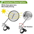 thumbnail image 5 of Unique Bargains Universal Motorcycle Rear View Mirrors Adjustable Side Rearview Mirror Metal Aluminum 1 Set Chrome Silver Tone M10 Round Shape, 5 of 7