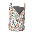 thumbnail image 1 of Botany Laundry Bag, Creative Doodle Design Pattern of Abstract Spring Flowers and Leaves Illustration, Basket with Handles Drawstring Closure for Laundromats, 13" x 19", Multicolor, by Ambesonne, 1 of 4