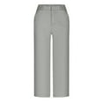 thumbnail image 4 of RPVATI Capri Pants for Women Wide Leg Loose Capris Dressy Summer Dress Cropped Pants Business Casual Work Capris with Pockets 2025 Gray XXL, 4 of 9