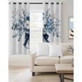 thumbnail image 2 of Blue Spring Floral Blackout Curtains, Light Blocking Print Window Curtains, Watercolor Summer Flowers Thermal Insulated Window Drapes for Living Room Kitchen Cafe 2 Panels, 104"W x 72"L, 2 of 9