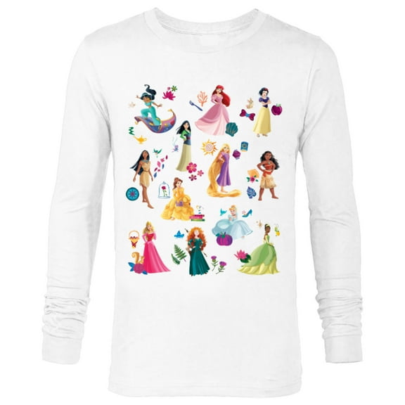 Disney Princess Magical Print - Long Sleeve T-Shirt for Men - Customized-White