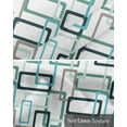 thumbnail image 6 of Aqua Green Linen Curtain Valance for Bedroom/Bathroom/Kitchen/Office/Living/Dining Room Windows,Geometric Black Grey Simple White Rod Pocket Topper Drapes Decorative Cafe Drapery Panel 42x12, 6 of 6