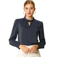 thumbnail image 1 of Dde San Patricio profesional Blusas de gade manlarcon cuello alto elegante pamujer Azul Marino 3XL, 1 of 6