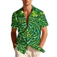 thumbnail image 3 of BVOFAR Men's Bowling Shirts Short Sleeve Button Up Shirt Funny March 17th St. Patrick's Day T-Shirt Loose Fit Shamrock Printed Tops Summer Vacation Top Green XXXL, 3 of 9