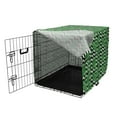 thumbnail image 3 of Jungle Foliage Dog Crate Cover, Modern Pattern with Exotic Leaves on a Background of Zigzags, Easy to Use Pet Kennel Cover Small Dogs Puppies Kittens, 7 Sizes, Charcoal Grey Green, by Ambesonne, 3 of 6