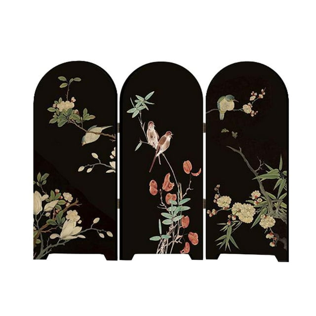 jifeng Chinese Design Mini Screen Ornament 3 Panel Divider for Fireplace Countertop D