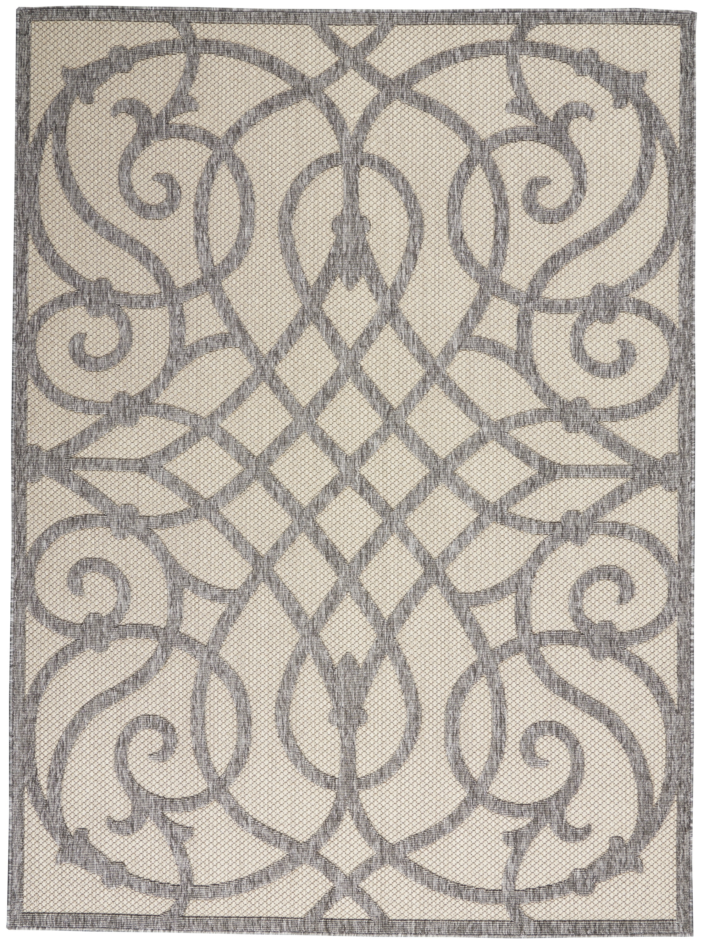 Nourison Palamos Indoor/outdoor Casual Contemporary Cream Grey Area Rug