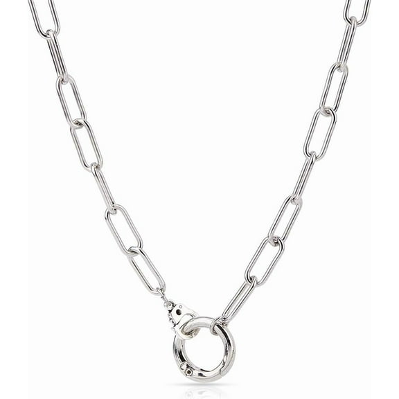 1pc 304 Stainless Steel Paperclip Chains Necklaces Stainless Steel color 21.26 inch(54cm)