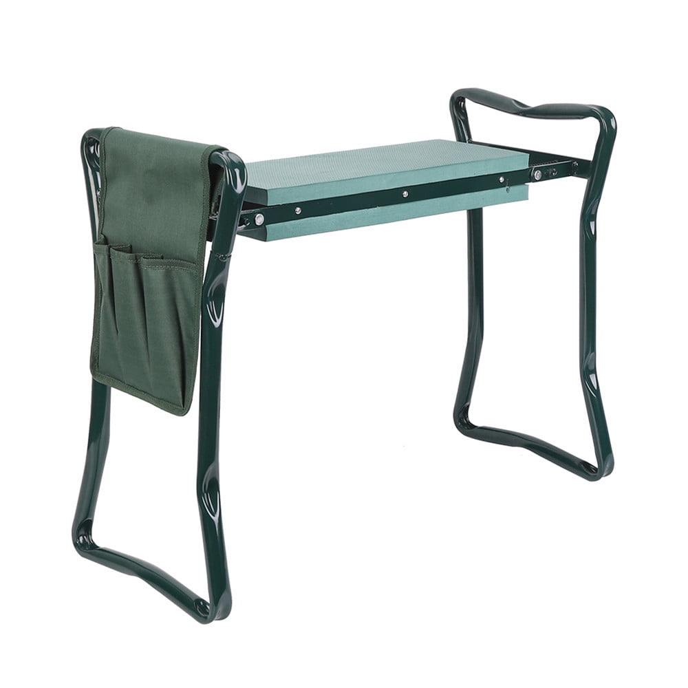 2-IN-1 Garden Kneeler Folding Gardman Thicken Padded Seat Stool with Gardening Work Tool Bag