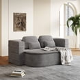 thumbnail image 7 of 2-in-1 Convertible Sofa Bed,75'' Foldable Sleeper Sofa Bed,Corduroy Floor Folding Sofa Bed Lounge Sofa with Multi Functional Blanket for Living Room Bedroom,Grey, 7 of 7