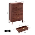 thumbnail image 2 of EastVita Fluted Dresser for Bedroom with 5 Deep Drawers 47in Tall Chest of Drawers with Faux Marble Top Curved Profile Design Modern Wooden Dresser for Living Room Kids Room Hallway-Walnut, 2 of 7
