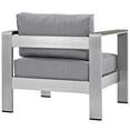 thumbnail image 3 of Pemberly Row Fabric and Aluminum Outdoor Patio Armchair in Silver/Gray, 3 of 4