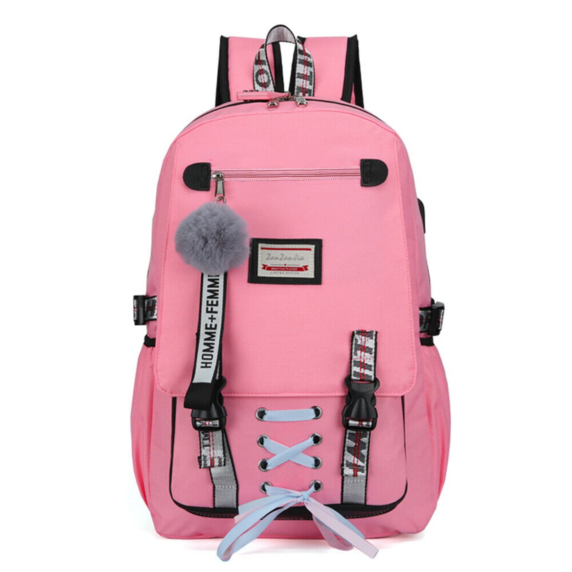 Women Girls School Bag Waterproof Teenage Backpack with Anti Theft Lock USB Port College Bookbags Student Laptop