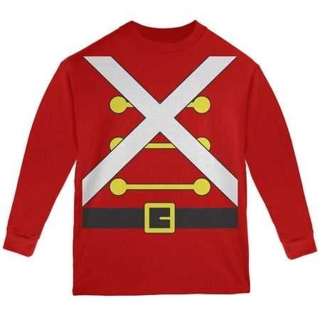 Christmas Toy Soldier Costume Red Youth Long Sleeve