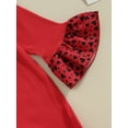 thumbnail image 6 of Infant Baby Girls Valentine's Day Jumpsuit Red Long Sleeve Crew Neck Heart Print Ruffle Romper with Headband, 6 of 8