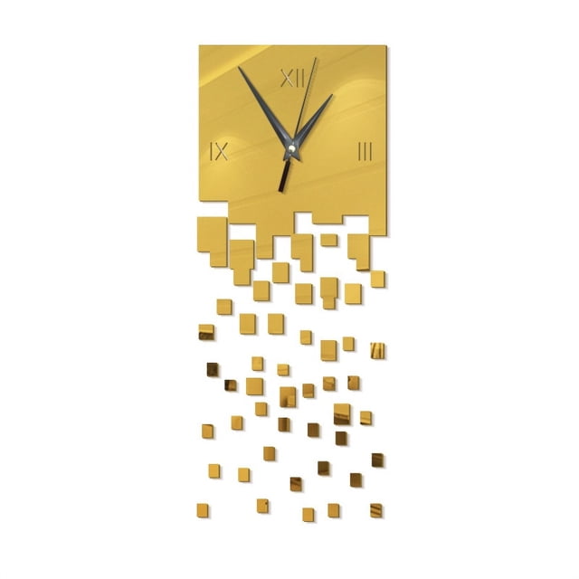 Clearance:Wall Clock Stickers DIY Abstract Acrylic Mirror Wall Stickers, Golden