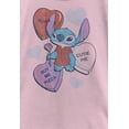thumbnail image 1 of Disney Lilo & Stitch Heart Pizza Girl's Solid Crew Tee, Light Pink, Large, 1 of 4