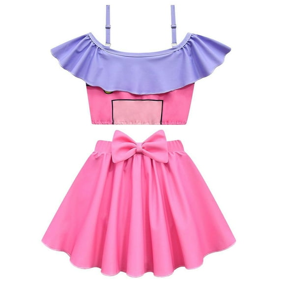 Girls Two-Piece Swimsuit Clown Bathing Suit Summer Swimwear 3-10 Year