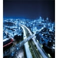 thumbnail image 3 of Travel Duvet Cover Set, Aerial View Tel Aviv Night Ayalon Highway City Life Modern Panorama Photo, Decorative 3 Piece Bedding Set with 2 Pillow Shams, King Size, Dark Blue Pale Blue, by Ambesonne, 3 of 3