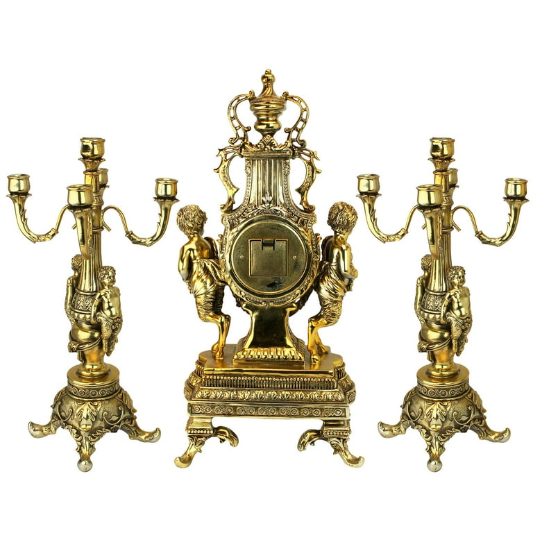 Design Toscano Decorative Antique Mantel Clock, Rococo Style, Faux