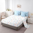 thumbnail image 5 of Erosebridal Blue Bowknot Kids Twin Bedding Sets 7-Piece, Fashion Glitter Stars Bedding Comforter Set, 5 of 7
