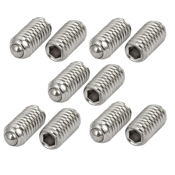 Unique BargainsM4x8mm 304 Stainless Steel Spring Hex Socket Ball Point Grub Set Screws 10pcs